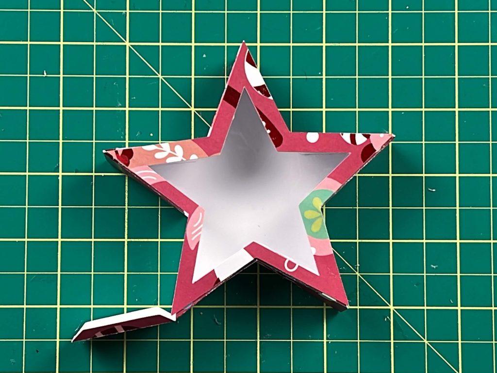 Peekaboo paper star candy box open panel
