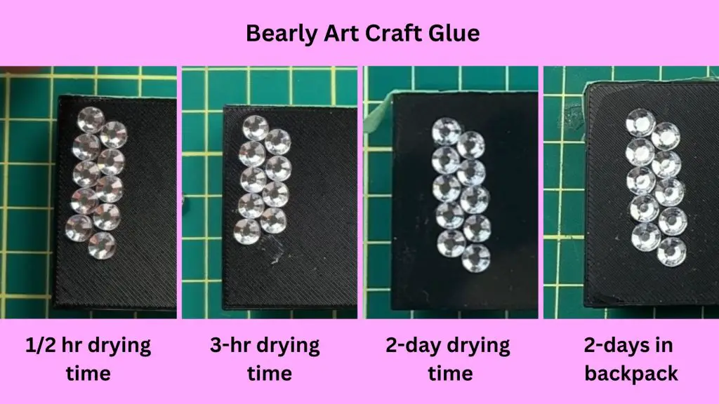 attaching rhinestones to 3D Prints bearly art craft glue test results