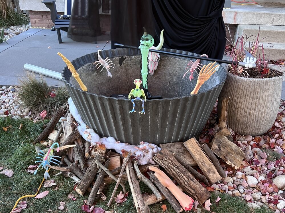 Outside of giant cauldron