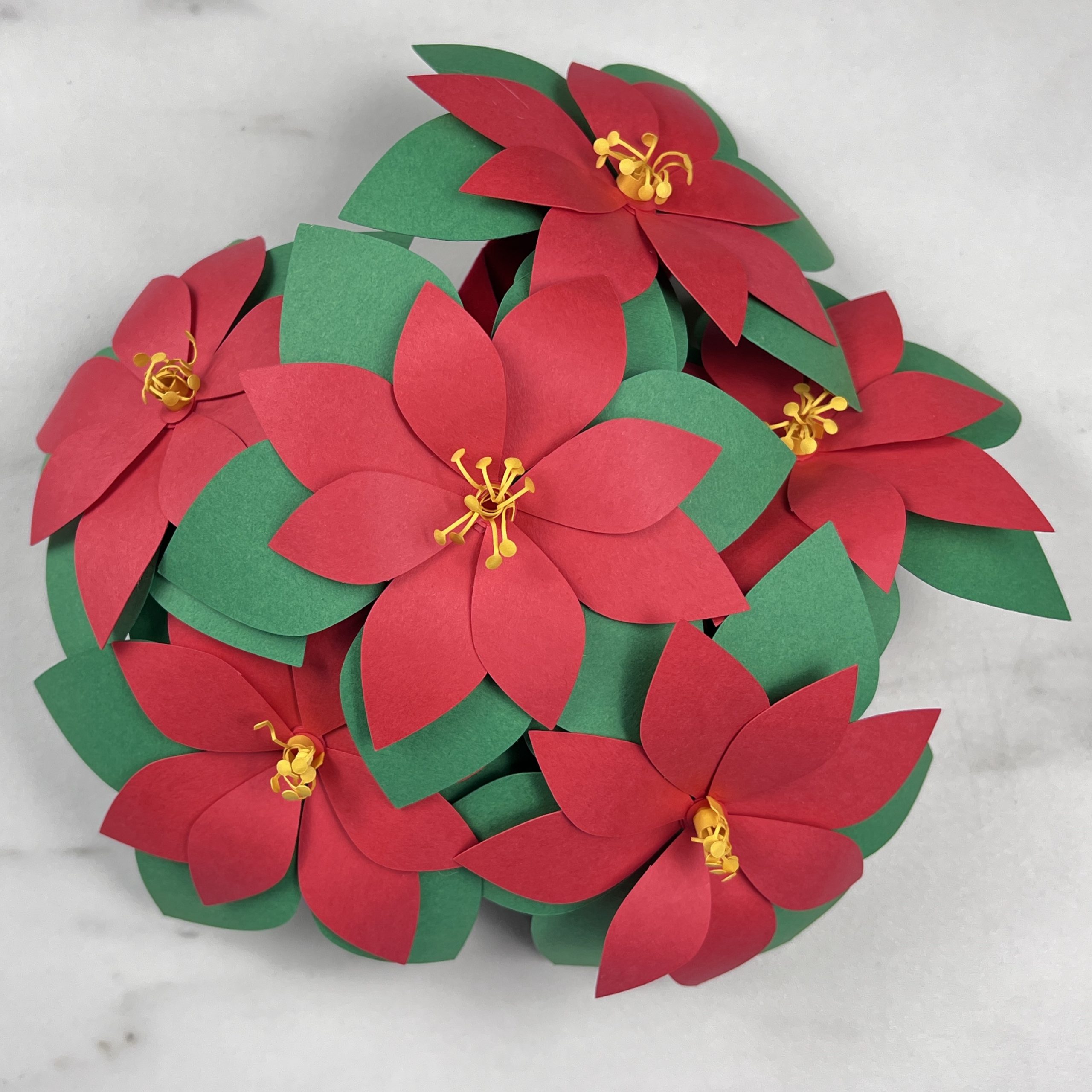 Paper Poinsettia Flower SVG - Image 2