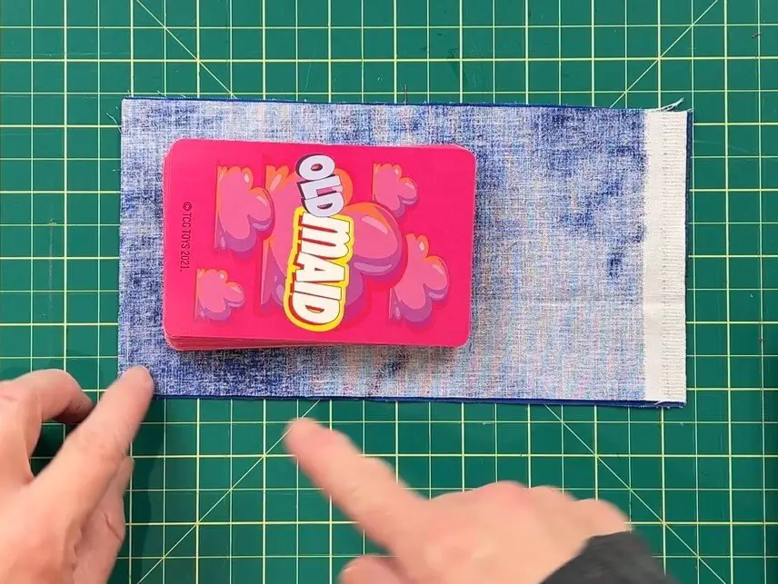 Custom Card Game Pouch - measuring fabric