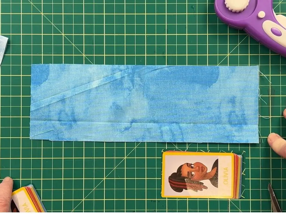 Custom Card Game Pouch measuring fabric