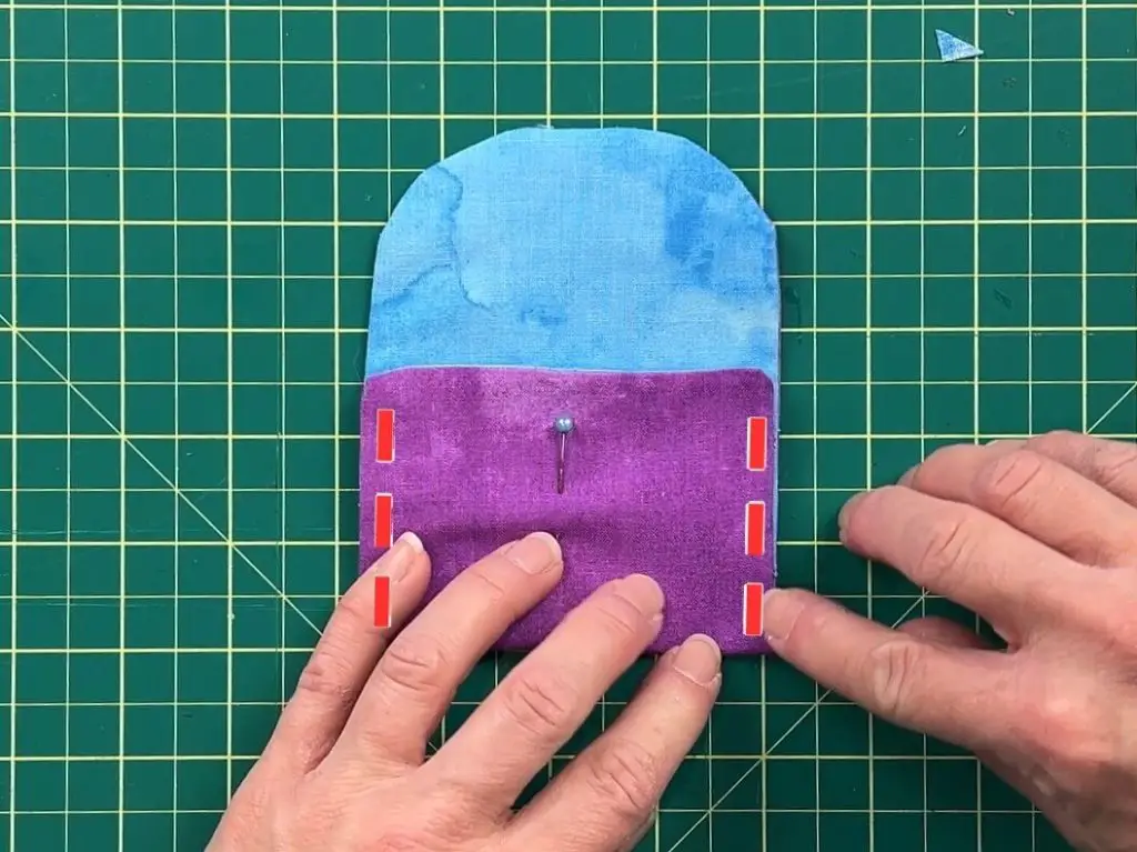 DIY Simple Mini Wallet sew lines