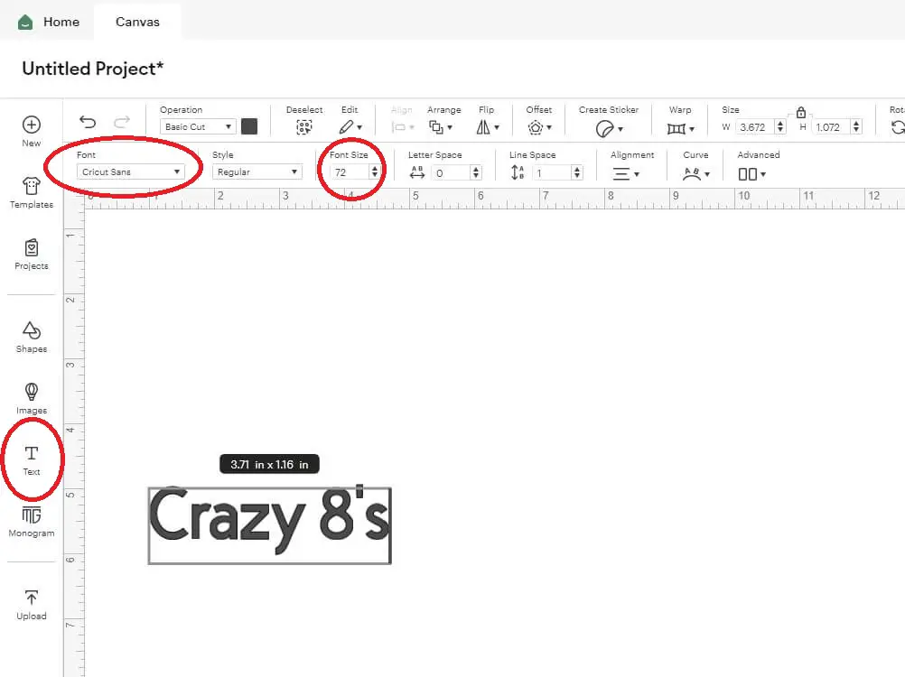making labels in Cricut DS