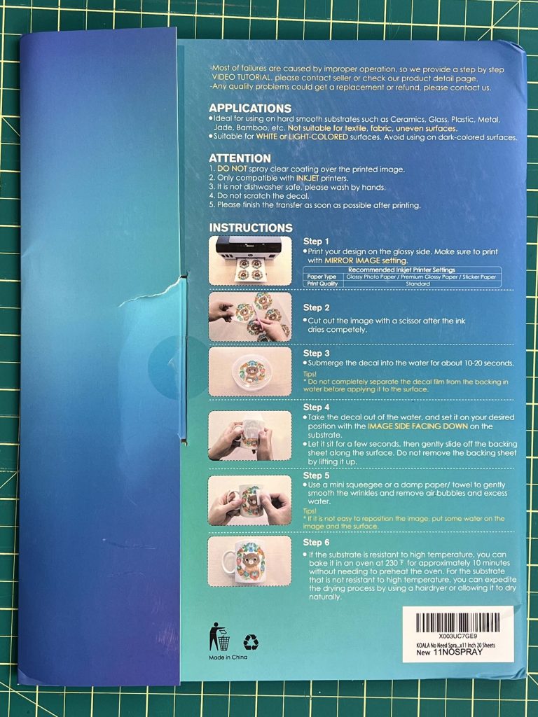 Koala Clear Waterslide Decal Paper