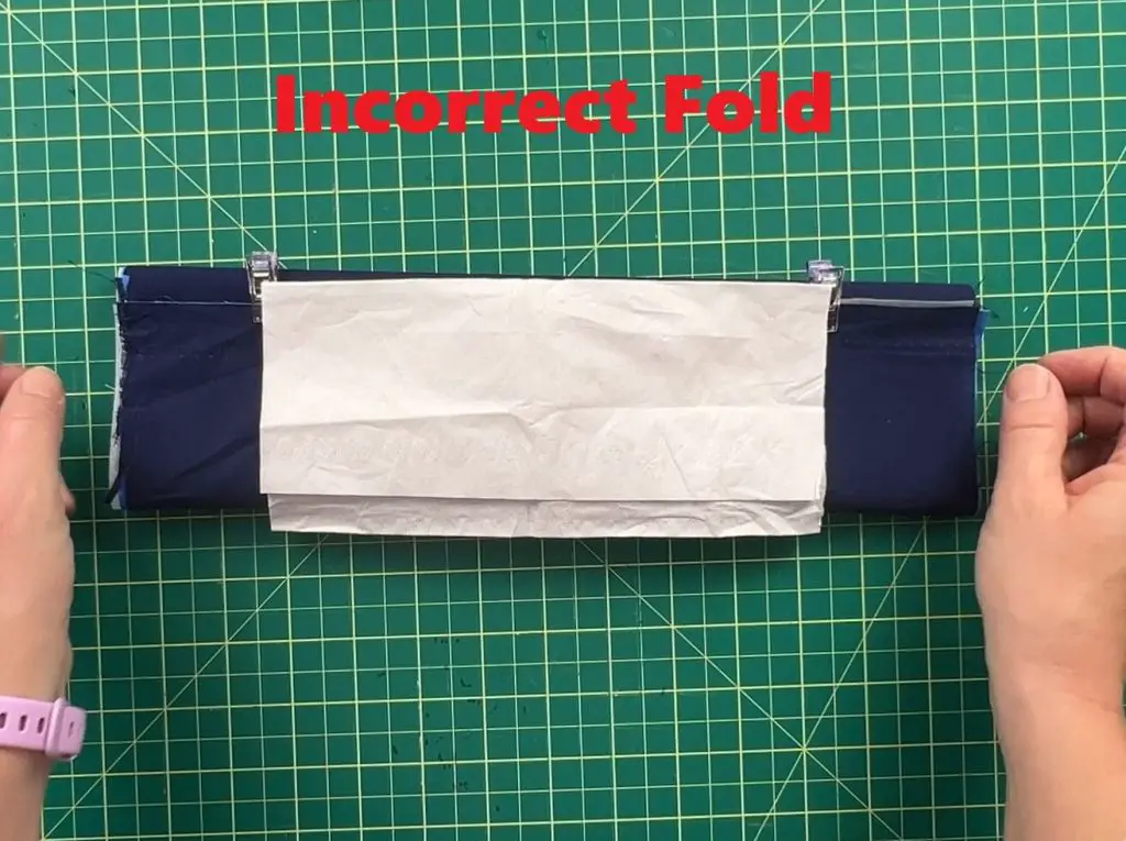 incorrect forl method for diy full-size tissue pouch