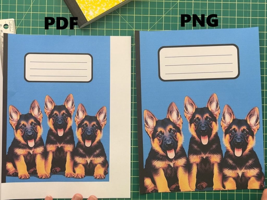 PDF vs PNG Printing