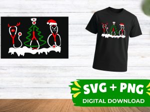 Festive Stethoscope Shirt SVG for Nurses & Doctors