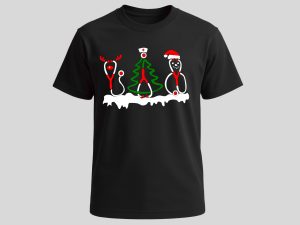 Festive Stethoscope Shirt SVG for Nurses & Doctors
