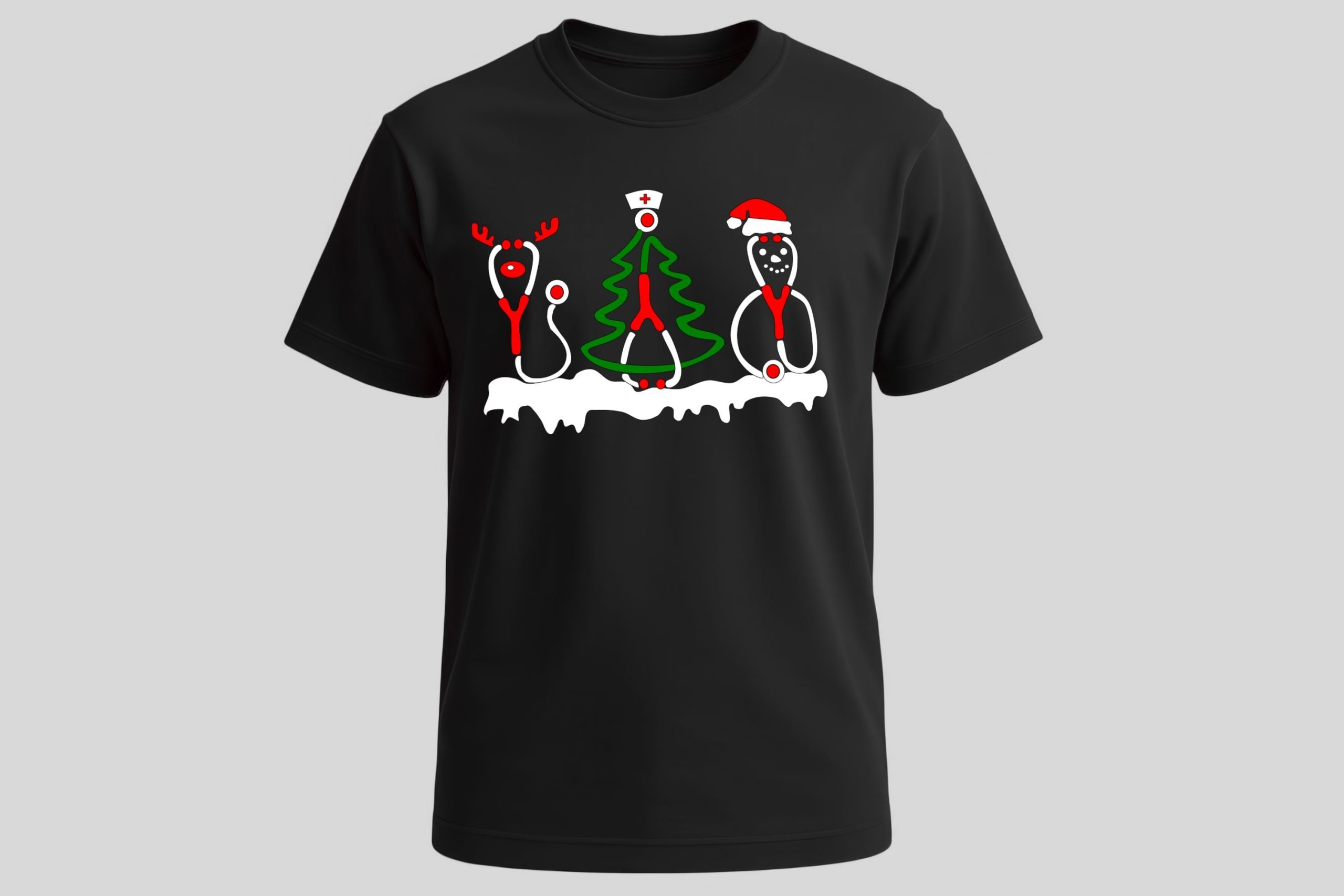 Festive Stethoscope Shirt SVG for Nurses & Doctors