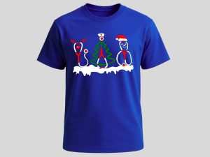Festive Stethoscope Shirt SVG for Nurses & Doctors