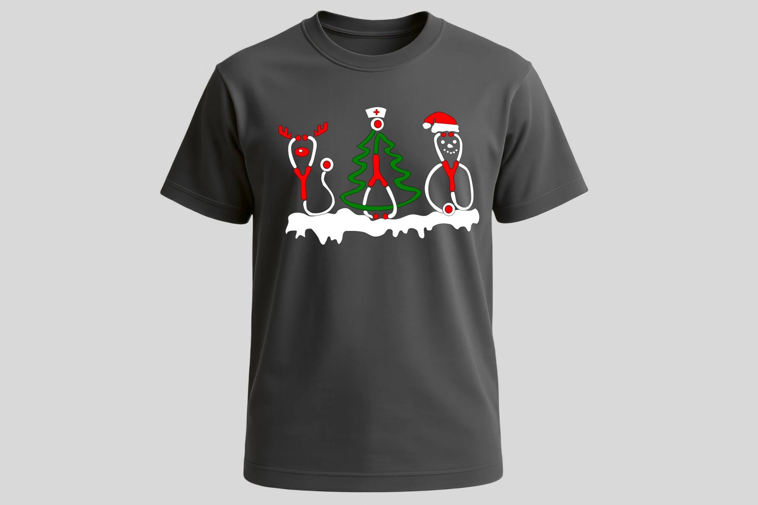 Festive Stethoscope Shirt SVG for Nurses & Doctors - Image 3