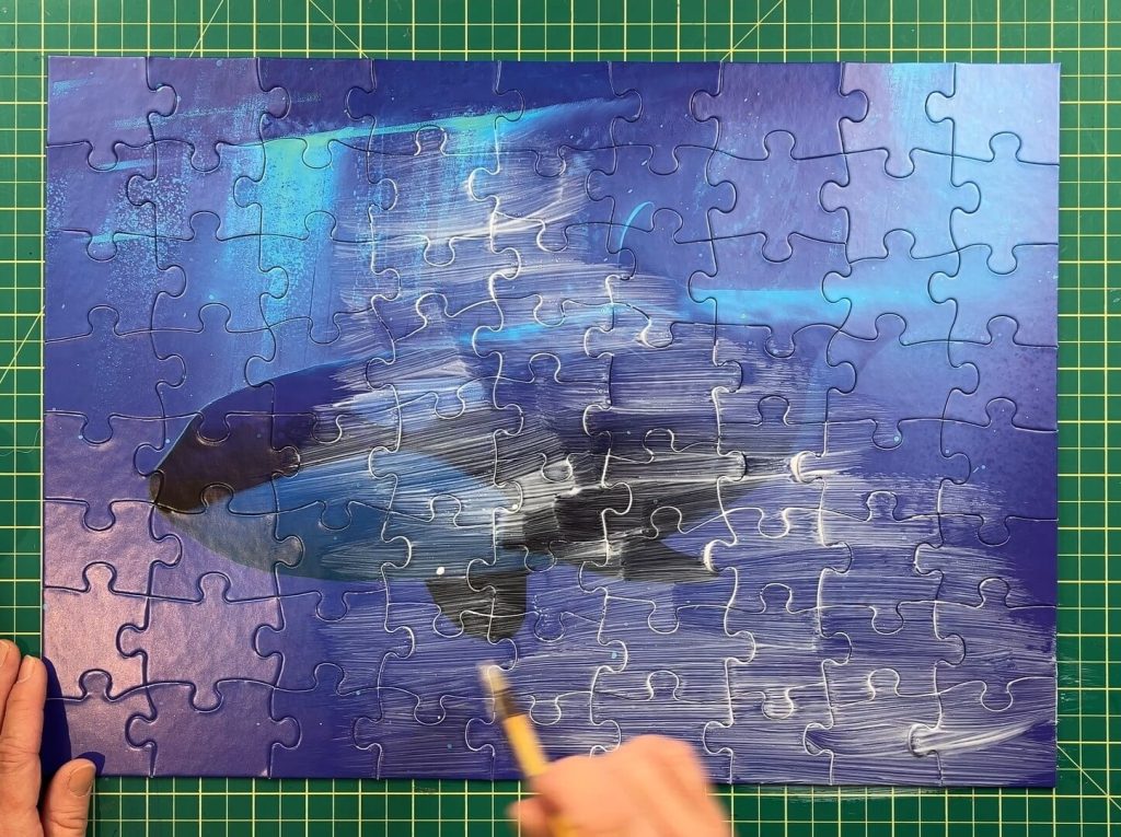 How to Frame a Puzzle with mod podge
