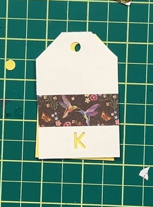 tag 1 - letter punch and washi tape