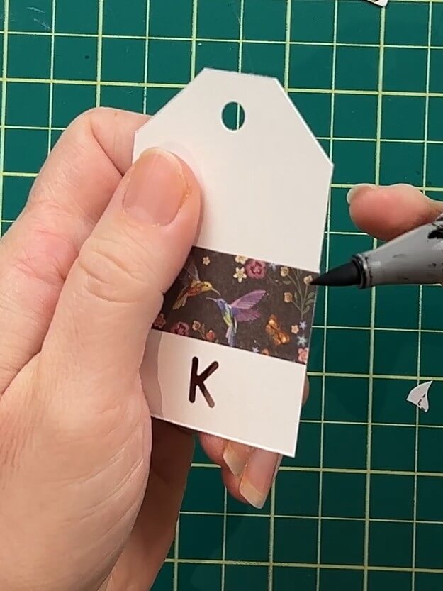 tag 1 - letter punch and washi tape
