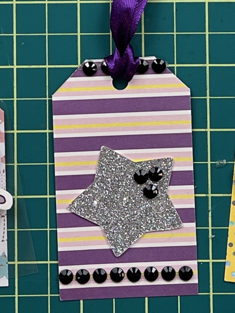 tag 5 - bling and glitter gift tags from scrap paper