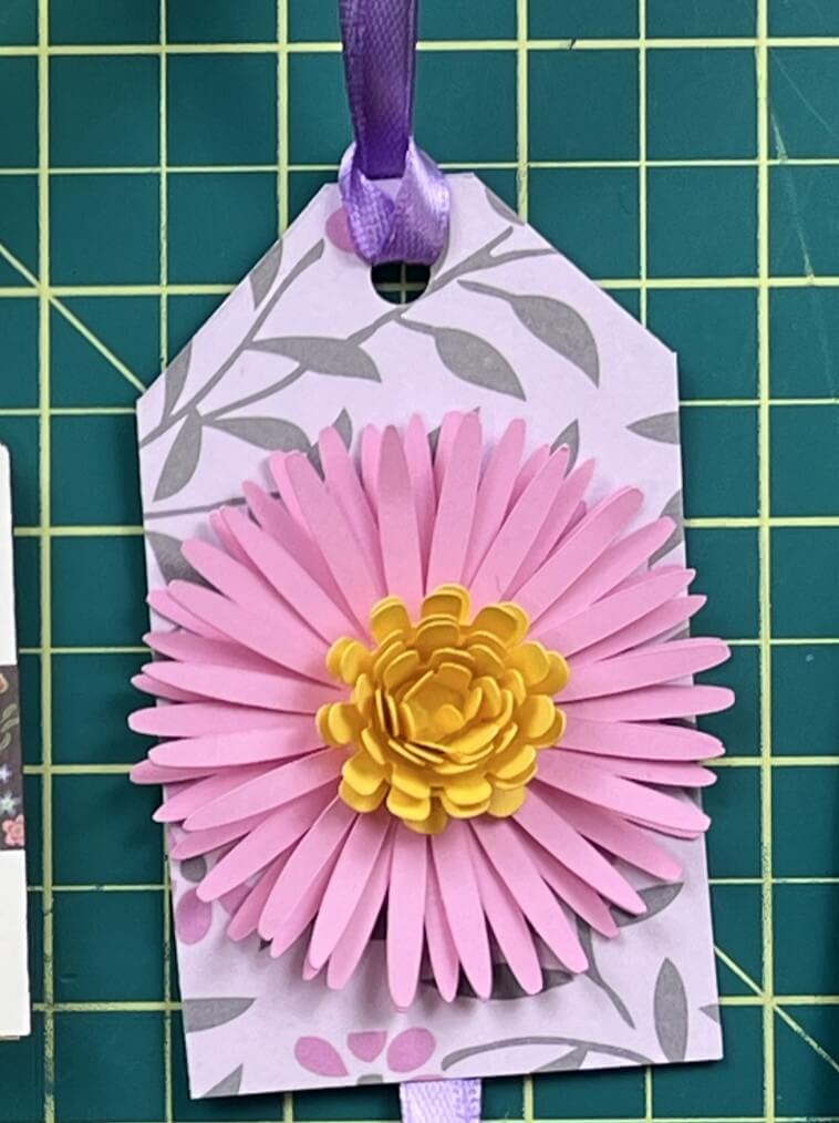 tag 7 - flower embellishment gift tags from scrap paper