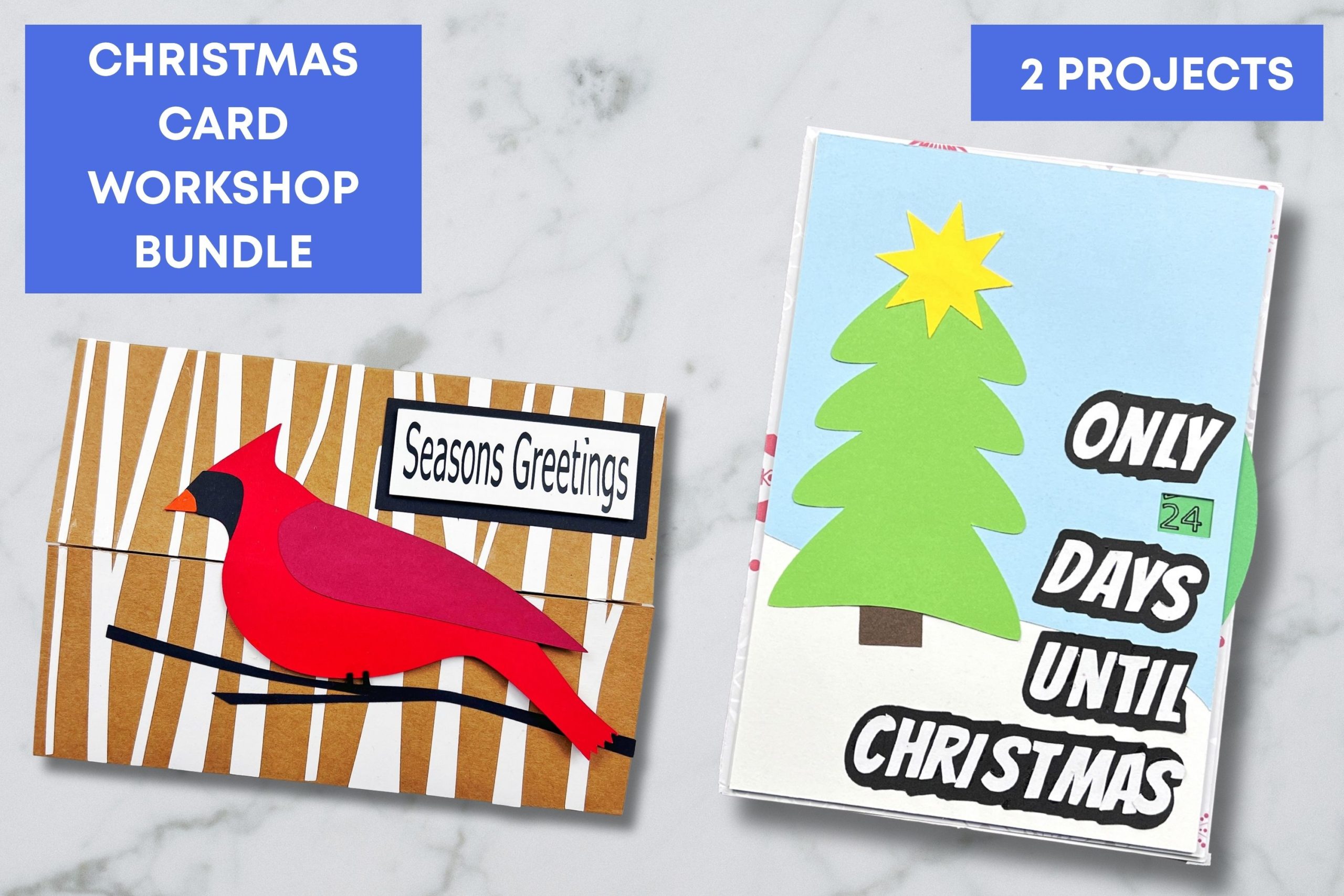 Christmas Card Workshop Bundle – 2 Cricut Card Projects