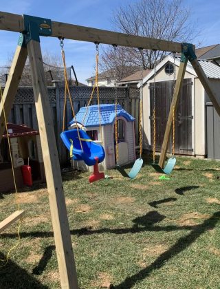 wooden swing set