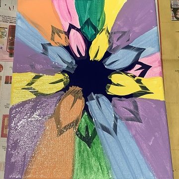 final with vinyl paint with vinyl on canvas