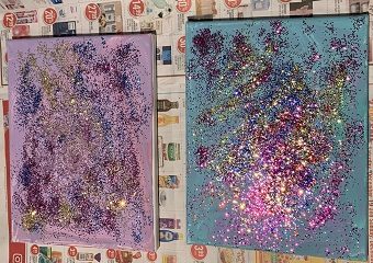 simple canvas paint with glitter