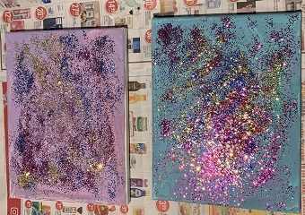 glitter simple canvas paint with glitter