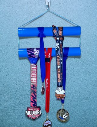 medal display front page blue