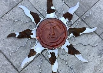 rusty sun old garden decor