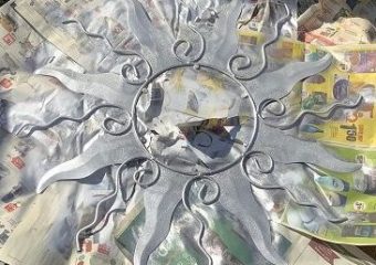 silver sun old garden decor paint