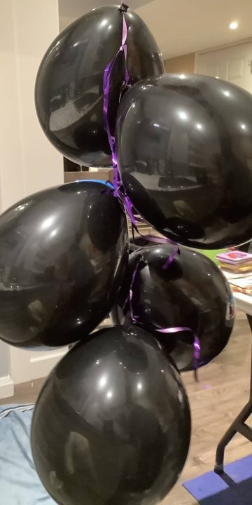 tied balloons